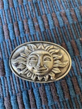 Pewter box with Sun Face- with quote